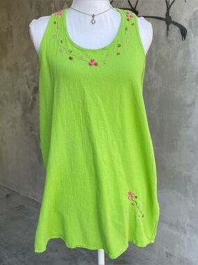 Green Embroidered Hippie Fairy Top